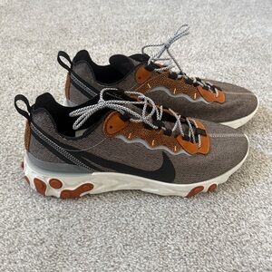 Nike Men's React Gray and Orange Sneakers Size 11.5